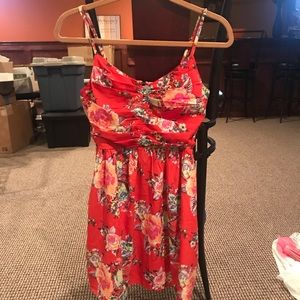 LIGHT PINK FLOWER ROXY SUMMER DRESS